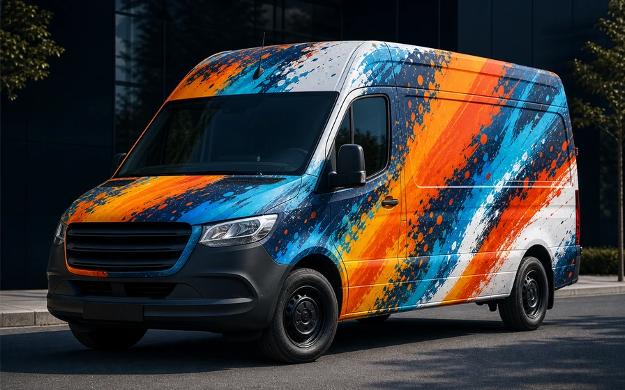 Wrapped commercial van